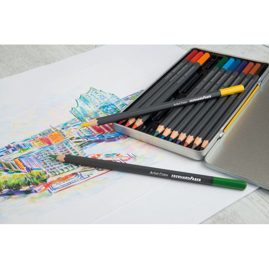 Eberhard-Faber - Artist Color coloured pencil hexagonal tin of 12