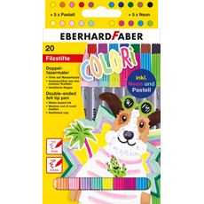 Eberhard-Faber - Colori double-ended felt tip pen cardboard box of 20