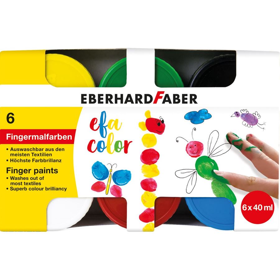 Eberhard-Faber - EFA Color Finger paints 40 ml, box of 6 colours