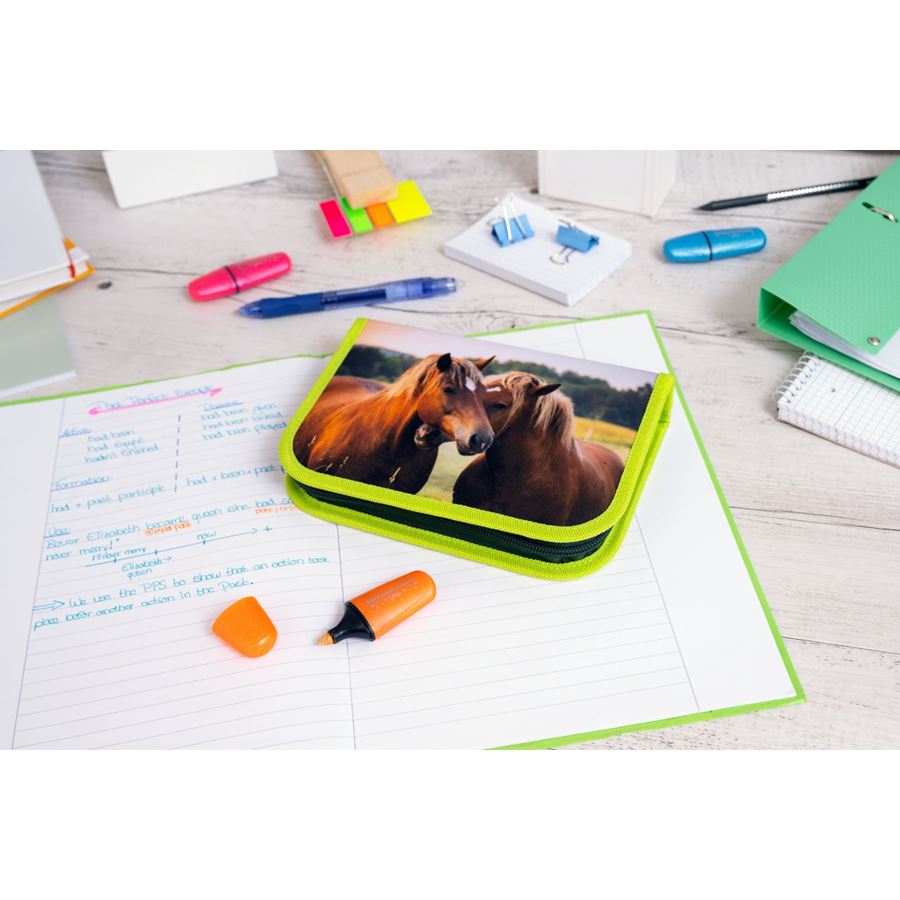 Eberhard-Faber - Pencil case horse filled with 42 items