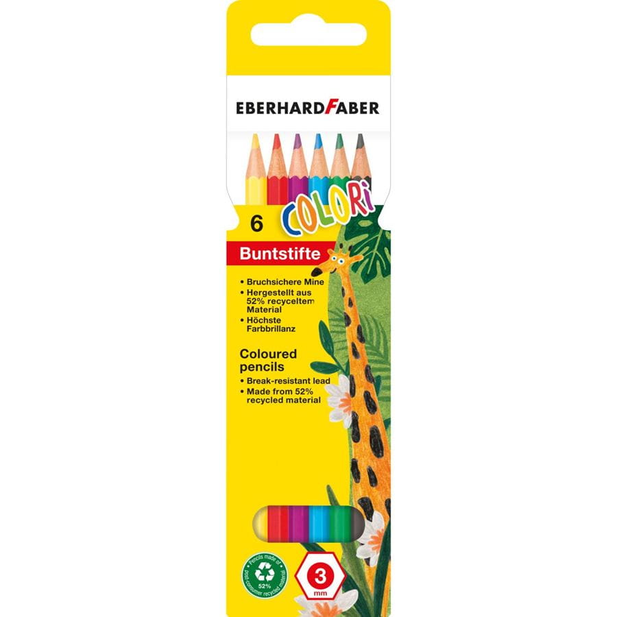 Eberhard-Faber - Colori coloured pencil hexagonal cardboard box of 6