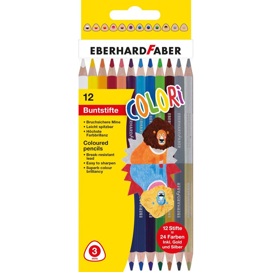 Eberhard-Faber - Colori coloured pencil duo hexagonal cardbaordbox of 12