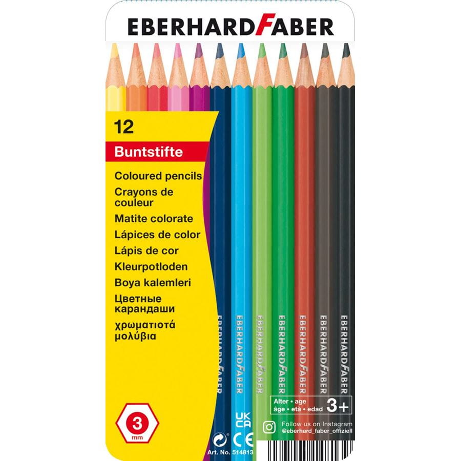 Eberhard-Faber - Coloured pencil hexagonal tin of 12