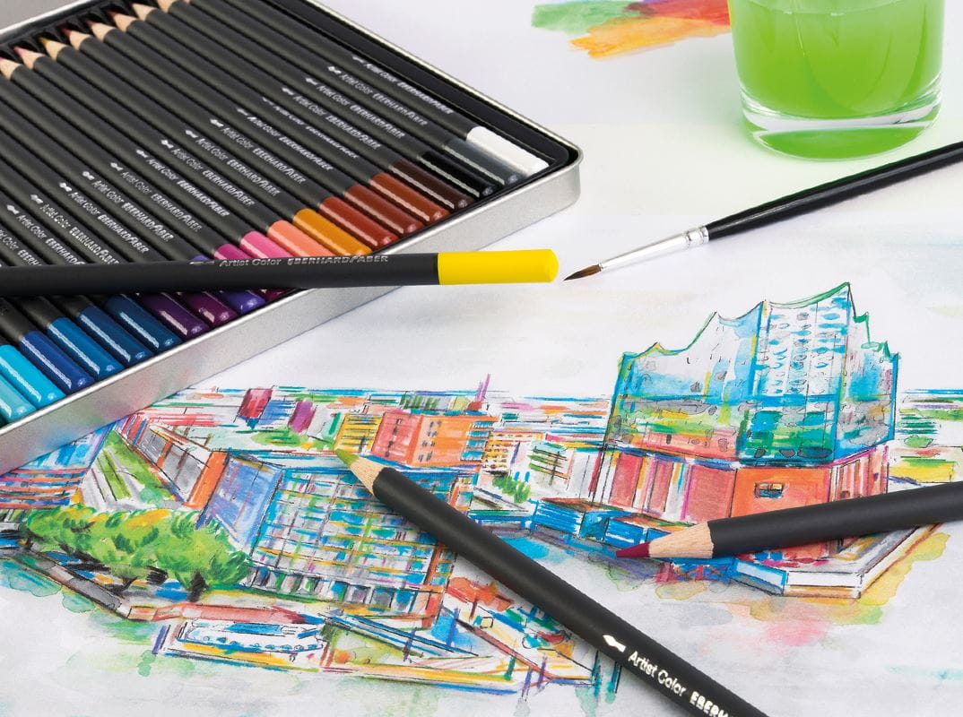 12 Charcoal Sketching Water Colour Pencils Drawing Set School Kids Art Colour 