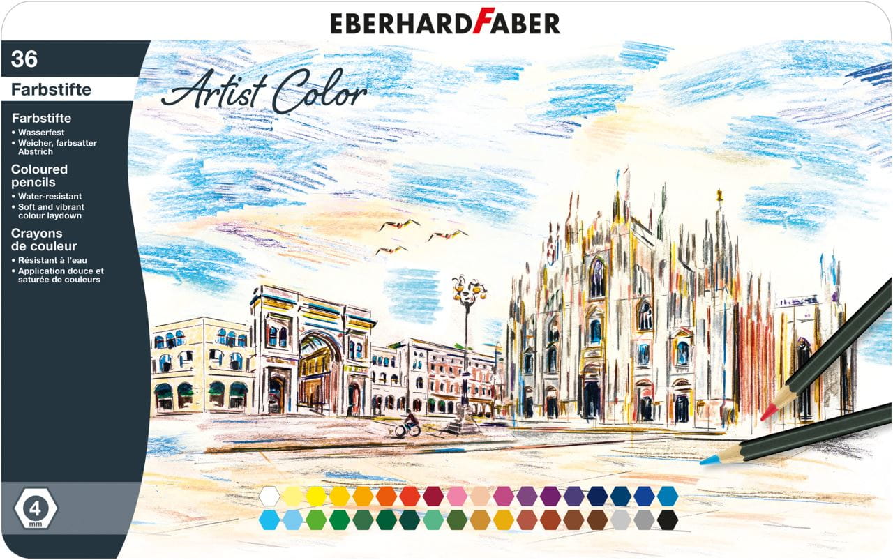 Eberhard-Faber - Artist Color coloured pencil hexagonal tin of 36