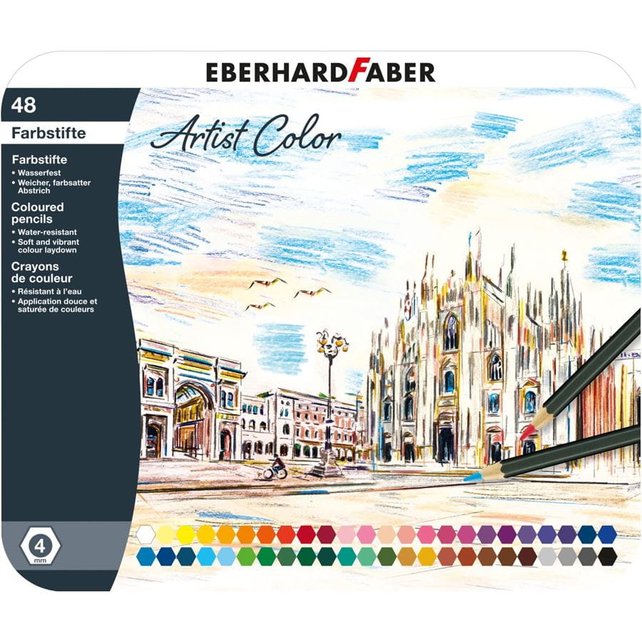 Eberhard-Faber - Artist Color coloured pencil hexagonal tin of 48