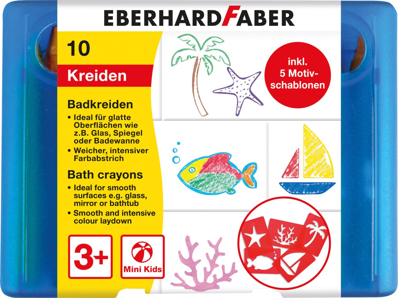 Eberhard-Faber - Bathcrayon 10 pcs incl. stencils
