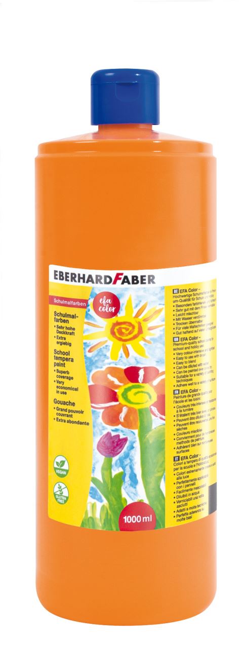 Eberhard-Faber - EFA Color Tempera 1.000 ml bottle, cadmium orange