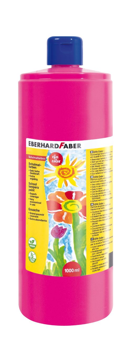 Eberhard-Faber - EFA Color Tempera 1.000 ml bottle, pink carmine