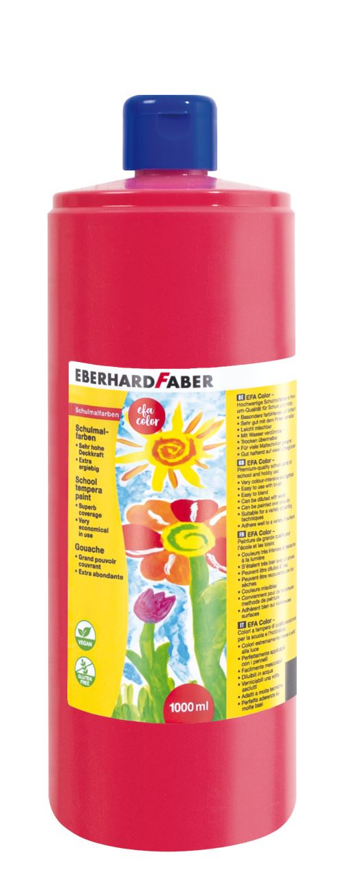 Eberhard-Faber - EFA Color Tempera 1.000 ml bottle, permanent carmin
