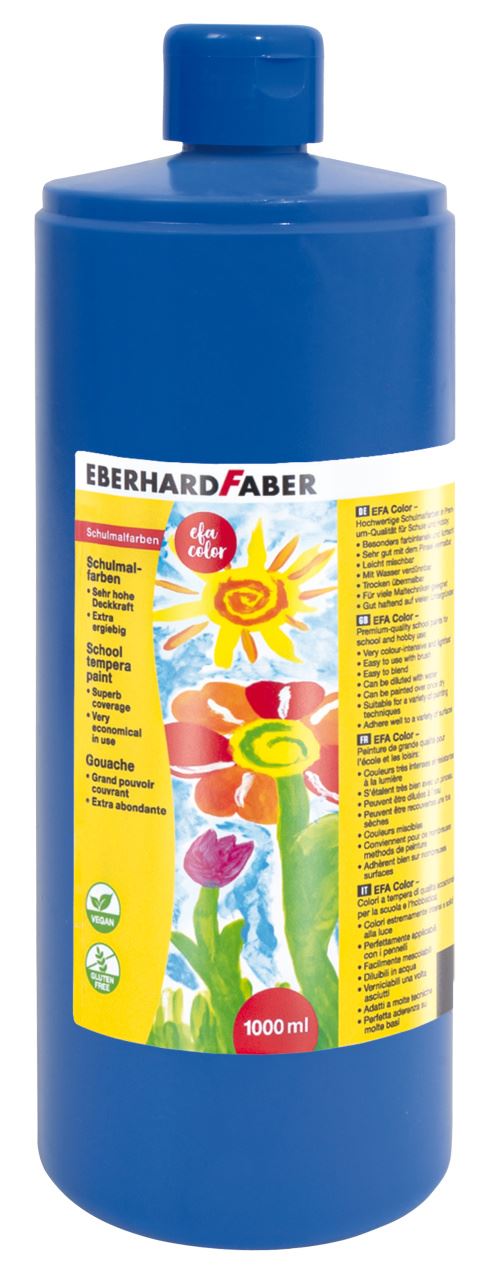 Eberhard-Faber - EFA Color Tempera 1.000 ml bottle, cobalt blue