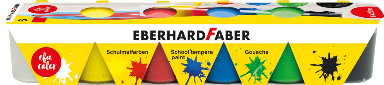 Eberhard-Faber - EFA Color school tempera 25 ml, set of 6 basic colours