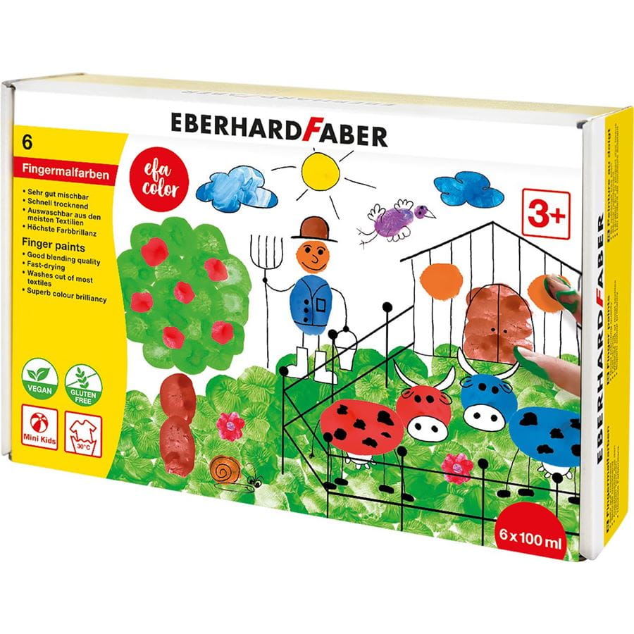 Eberhard-Faber - EFA Color Finger paints 100 ml, box of 6 colours