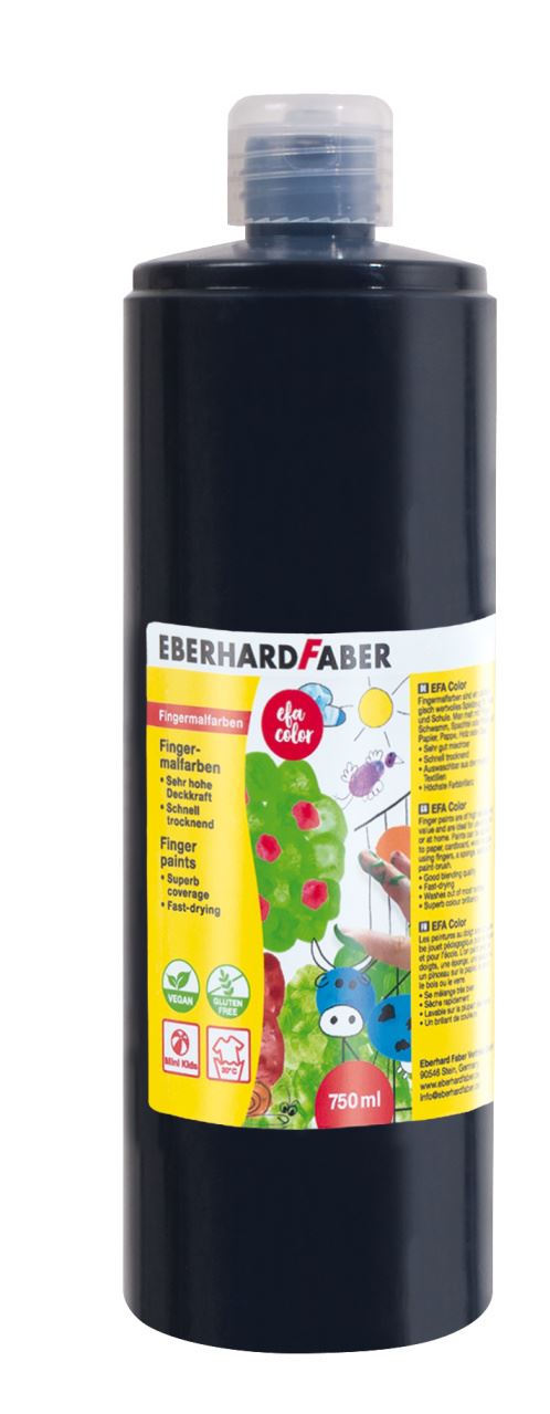 Eberhard-Faber - EFA Color Finger paints 750 ml, black