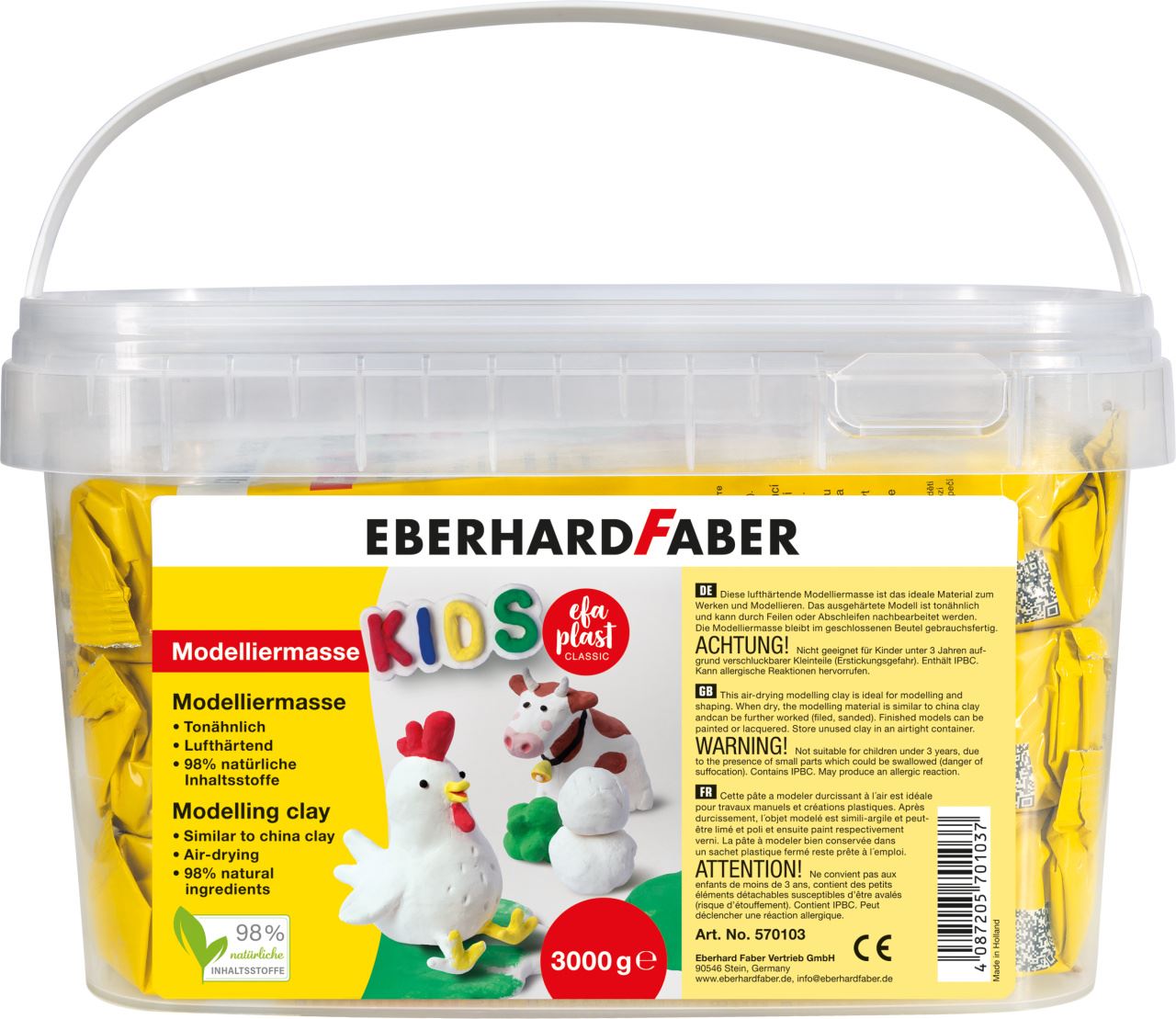 Eberhard-Faber - EFA Plast Kids, 3.000g white bucket