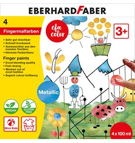 Eberhard-Faber - EFA Color Metallic Finger paints 100 ml, box of 4 colours