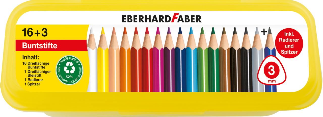 Eberhard-Faber - Coloured pencil Jumbo triangular box of 10+2 pcs