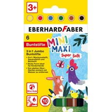 Eberhard-Faber - MiniMaxi 3in1 Jumbo colour pencils, cardbox of 6