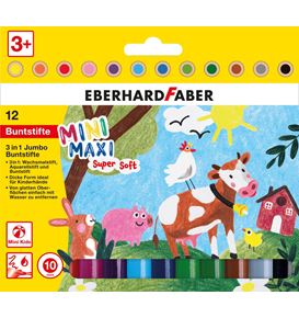 Eberhard-Faber - Mini Maxi 3in1 Jumbo colour pencils, cardbox of 12