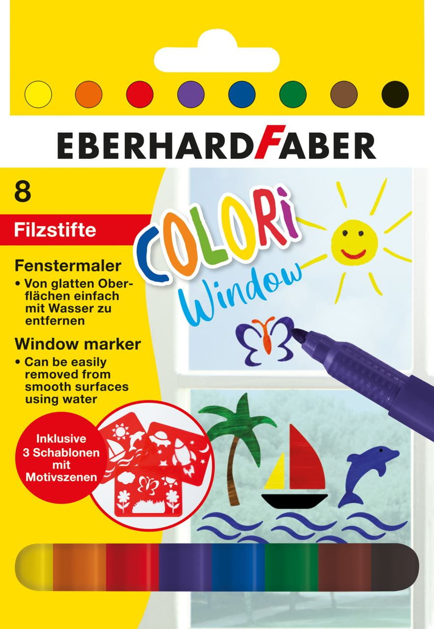 Eberhard-Faber - Window marker jumbo set of 8 including stencils