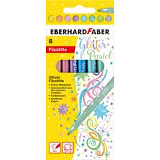 Eberhard-Faber - Glitter felt-tip pen pastel cardboard box of 8