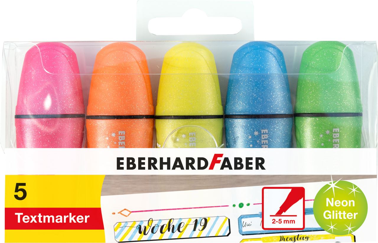 Eberhard-Faber - Mini Highlighter glitter neon box of 5