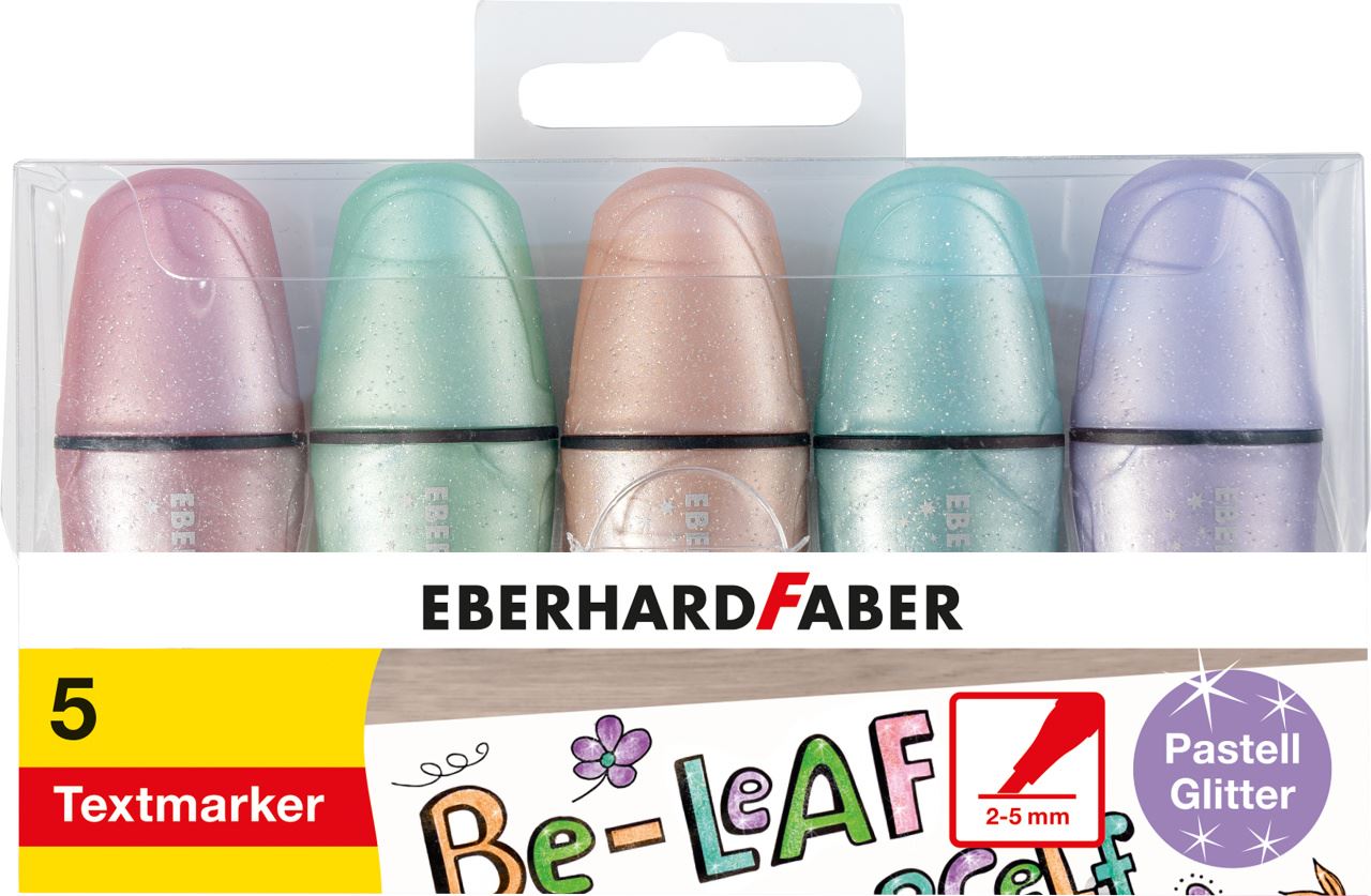 Eberhard-Faber - Mini Highlighter glitter pastel box of 5