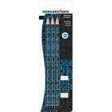 Eberhard-Faber - Graphite pencil+eraser neon blue/black bc