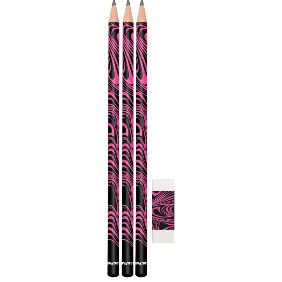 Eberhard-Faber - Graphite pencil+eraser neon pink/black