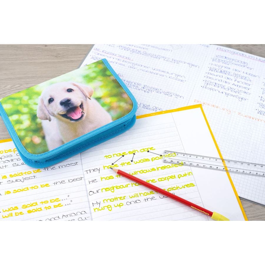 Eberhard-Faber - Pencil case dog filled with 42 items