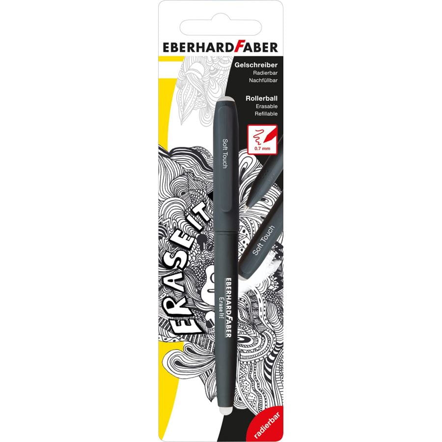 Eberhard-Faber - Erase it! Gel roller erasable, black blister