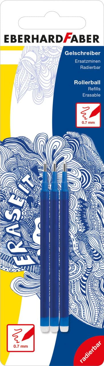 Eberhard-Faber - Erase it! Refill gel roller erasable blue, set of 3