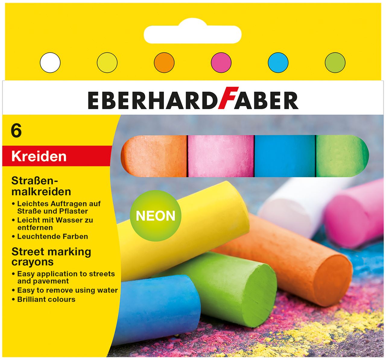 Eberhard-Faber - Neon street marking crayons 6 pcs.