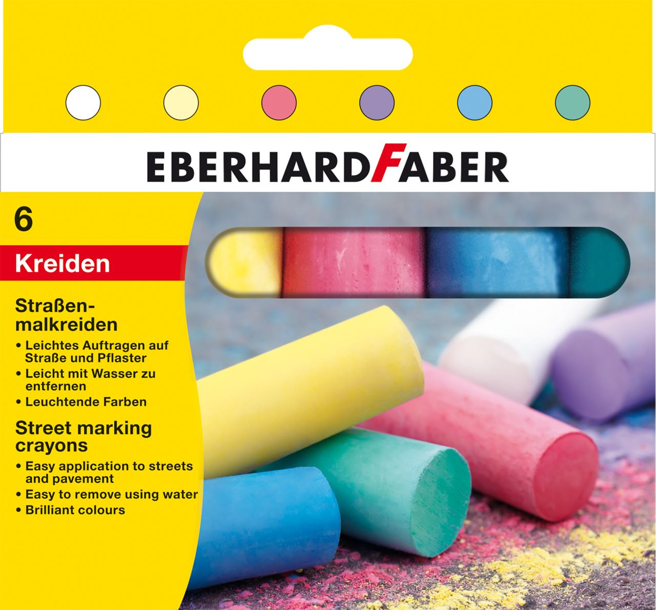 Eberhard Faber Straßen Mal Kreide GLITZER  20 Stk im Eimer Geschenk Kinder Farbe 