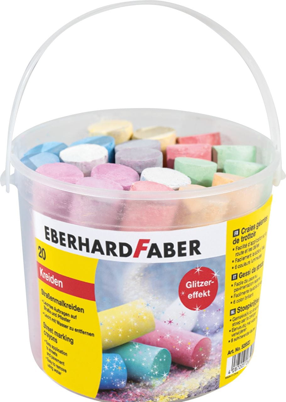 Eberhard-Faber - Street marking crayons glitter plastic bucket of 20