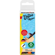 Eberhard-Faber - Tattoomarker Set Beach 4 colours inclusive 4 stencils
