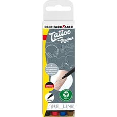 Eberhard-Faber - Tattoomarker set One Line 4 colours incl. 4in1 stencil